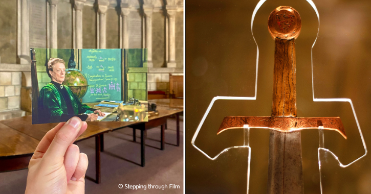Professor McGonagall's classroom at Durham Cathedral and the Conyers Falchion sword.